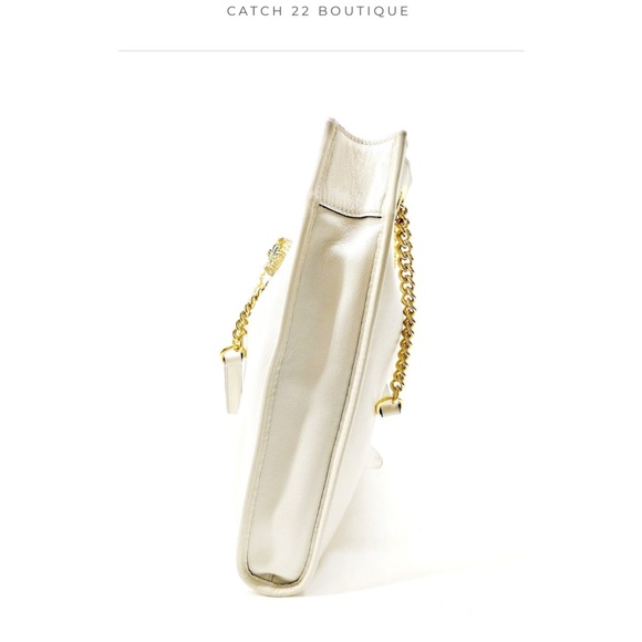 Gucci Rajah Large White Leather Chain Tote - Picture 7 of 10